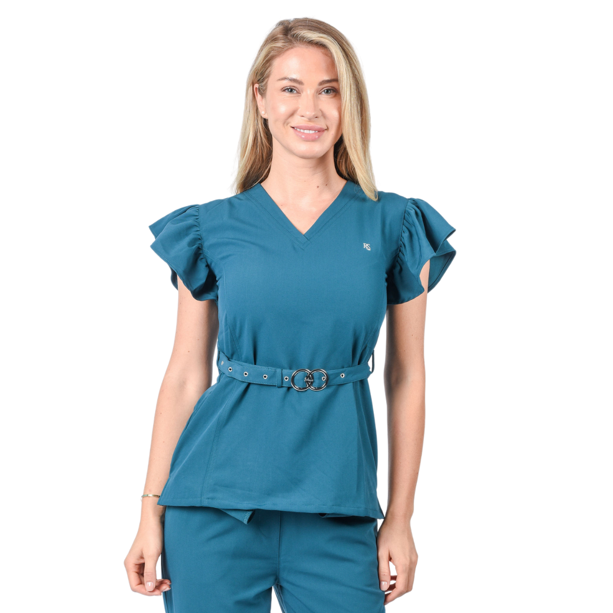 Ishana™ Ruffle Sleeve Scrub Top