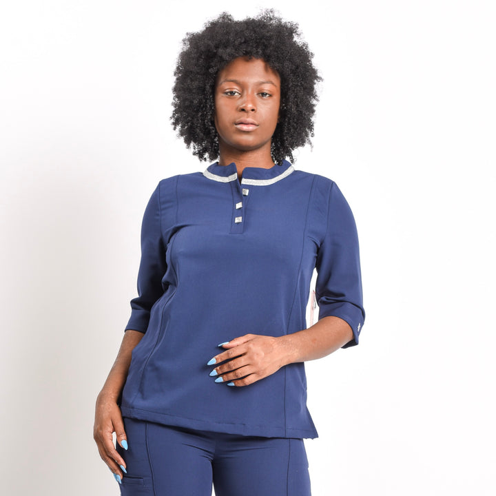 トップス andmary Suzy ribbon tops navy ANDMARY】Suzy ribbon tops