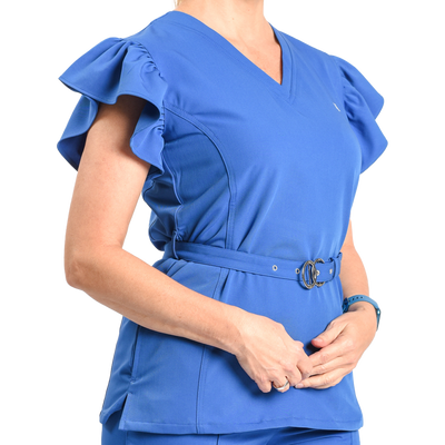 Ishana™ Ruffle Sleeve Scrub Top